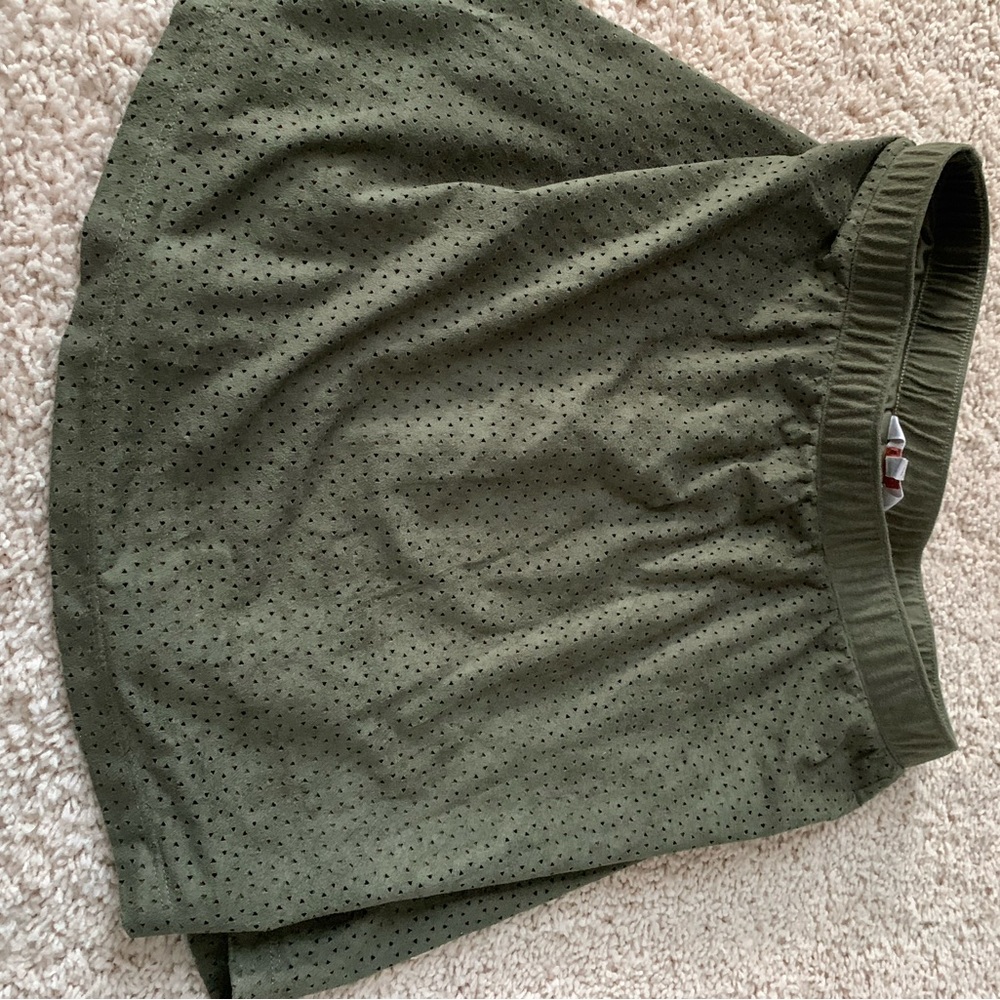 Candies Green Suede Mini Skirt